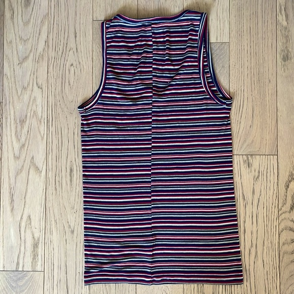 GAP red stripe, ribbed v-neck tank - Picture 3 of 3